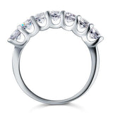 1.75ct 7 Stone Half Eternity Diamond Ring, 925 Sterling Silver
