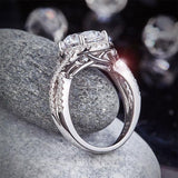 3.00ct Diamond Twist Engagement Ring, Round Brilliant Cut, 925 Silver