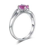 1.25ct Vivid Pink, Round Brilliant Cut Diamond Twist Engagement Ring