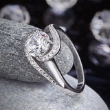 1.25ct Diamond Twist, Round Brilliant Cut Engagement Ring, 925 Sterling Silver