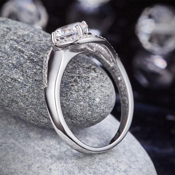 1.25ct Diamond Twist, Round Brilliant Cut Engagement Ring, 925 Sterling Silver