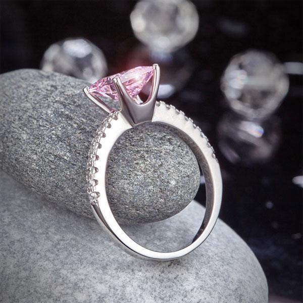 Pink princess cut ring new arrivals