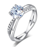1.50ct Diamond Engagement Ring, Twisted Band, 925 Sterling Silver
