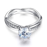 1.50ct Diamond Engagement Ring, Twisted Band, 925 Sterling Silver