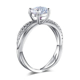 1.50ct Diamond Engagement Ring, Twisted Band, 925 Sterling Silver