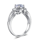 1.00ct Floral Diamond Halo Ring, Round Brilliant Cut Centre Stone