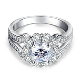 1.25ct Vintage Diamond Halo Engagement Ring, Round Brilliant Cut Diamond, 925