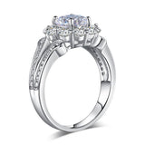 1.25ct Vintage Diamond Halo Engagement Ring, Round Brilliant Cut Diamond, 925