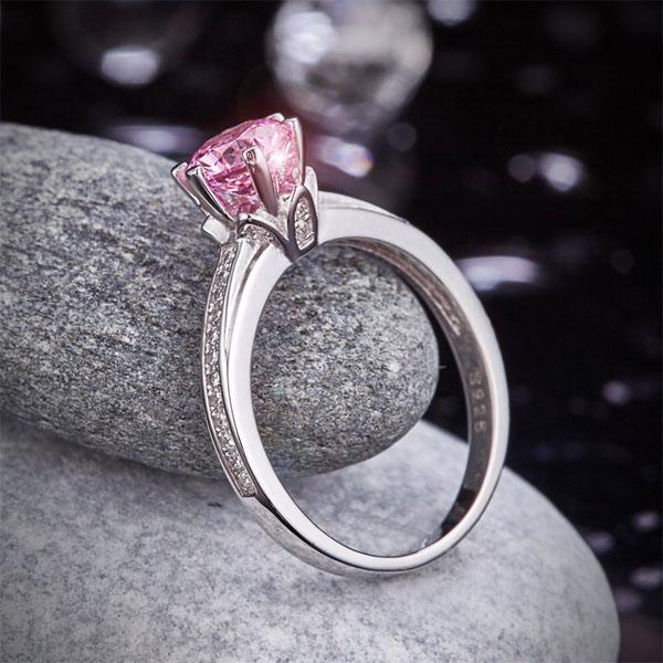 Pink and silver ring online
