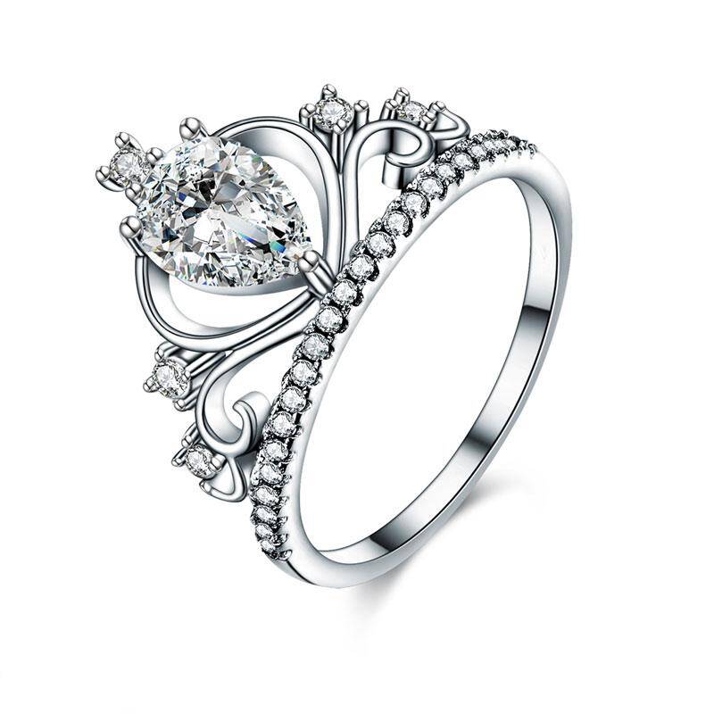 1.00ct Pear Cut Diamond, Princess Crown, Eternity Ring