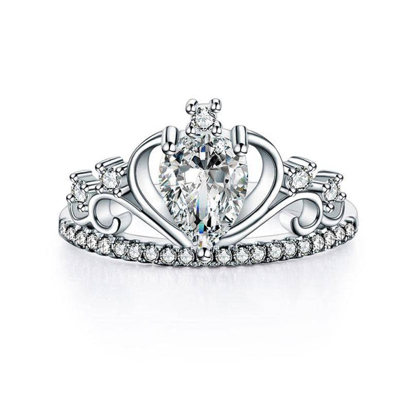 1.00ct Pear Cut Diamond, Princess Crown, Eternity Ring