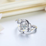 0.25ct Contemporary Spinning Diamond Ring, Round Cut, 925 Silver