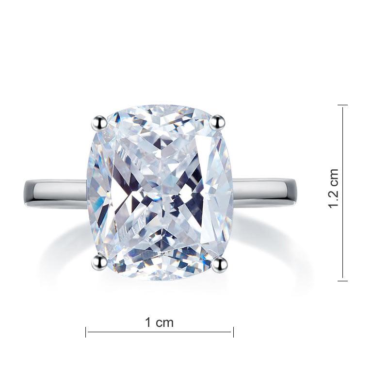 6.00ct Classic Cushion Cut Diamond Engagement Ring, 925 Silver