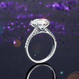 4.00ct Classic Oval Cut Diamond Engagement Ring, 925 Sterling Silver