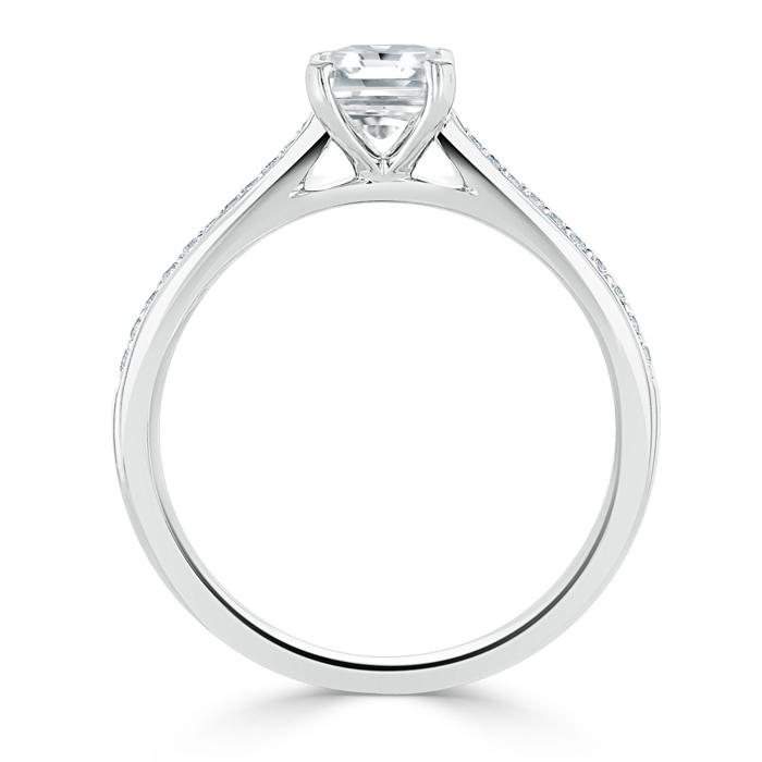 1.20ct Radiant Cut Moissanite Engagement Ring, Classic Style,  Available in White Gold, Platinum, Rose Gold or Yellow Gold