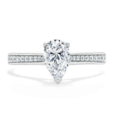 1.20ct Pear Cut Moissanite Engagement Ring, Classic Style, Available in White Gold, Platinum, Rose Gold or Yellow Gold