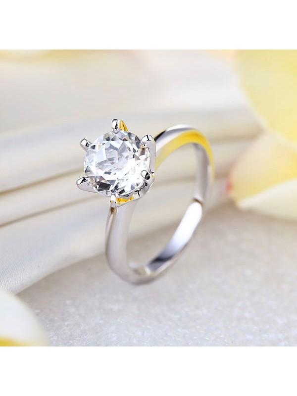 2.00ct White Topaz Enagagement Ring, Vintage Inspired, Available in 14kt or 18Kt White, Yellow or Rose Gold