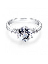2.00ct White Topaz and Diamond Enagagement Ring, Vintage Inspired, Available in 14kt or 18Kt White, Yellow or Rose Gold