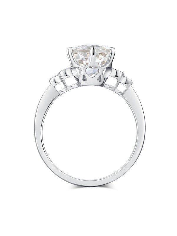 2.00ct White Topaz and Diamond Enagagement Ring, Vintage Inspired, Available in 14kt or 18Kt White, Yellow or Rose Gold