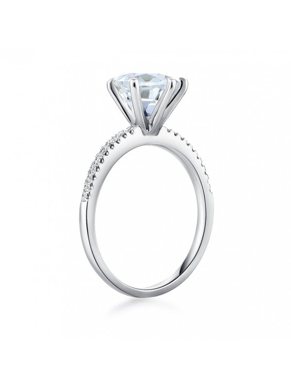 2.00ct White Topaz and Diamond Enagagement Ring, Vintage Inspired, Available in 14kt or 18Kt White, Yellow or Rose Gold