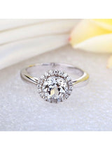 2.00ct White Topaz and Diamond Halo Enagagement Ring, Vintage Inspired, Available in 14kt or 18Kt White, Yellow or Rose Gold