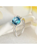 2.00ct Round Cut Blue Topaz Engagement Ring, Available in 14kt or 18kt White, Yellow or Rose Gold