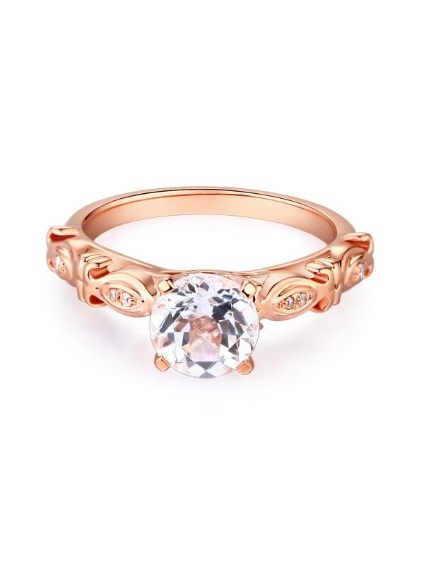 1.20ct Rose Gold, White Topaz Enagagement Ring, Available in 14kt or 18Kt White, Yellow or Rose Gold