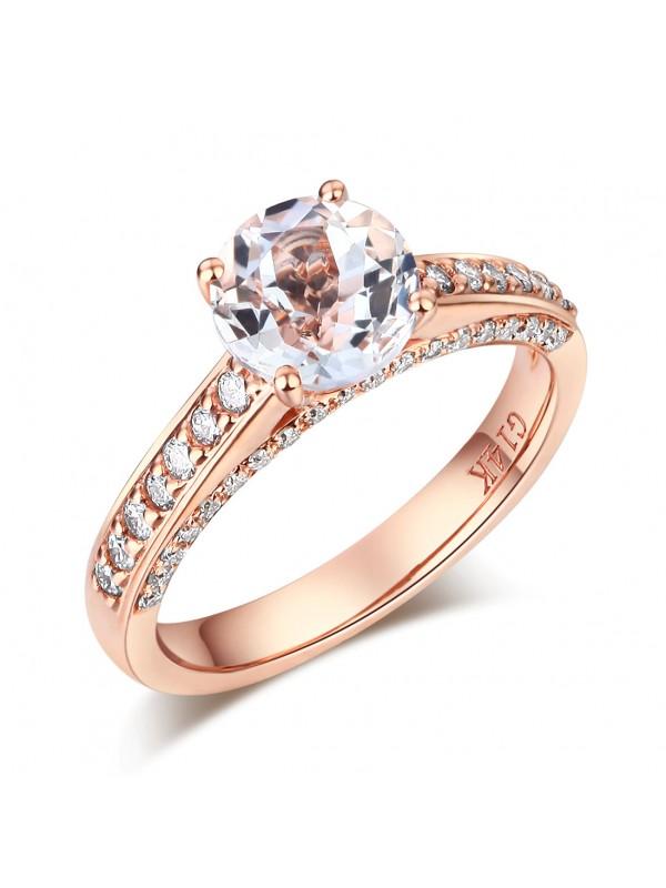 1.20ct Rose Gold, White Topaz Enagagement Ring, Available in 14kt or 18Kt White, Yellow or Rose Gold