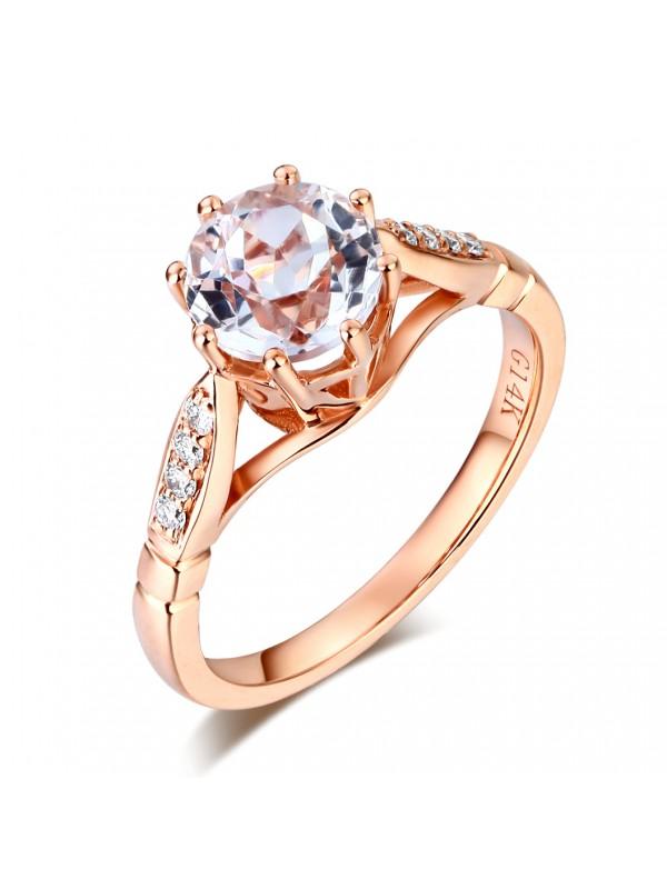 1.20ct Rose Gold, White Topaz Enagagement Ring, Available in 14kt or 18Kt White, Yellow or Rose Gold