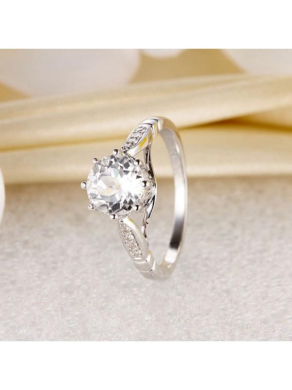 1.20ct White Topaz and Diamond Enagagement Ring, Vintage Inspired, Available in 14kt or 18Kt White, Yellow or Rose Gold