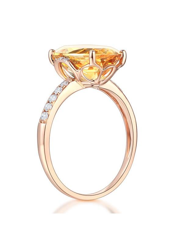 5.20ct Oval Cut Luxury Citrine Dress Ring, Available in 14kt or 18kt Rose, Yellow or White Gold