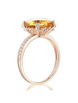 3.60ct Cushion Cut Citrine Engagement Ring, Available in 14kt or 18kt Rose, Yellow or White Gold