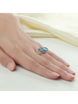 9.60ct Cushion Cut Luxury Blue Topaz Dress Ring, Available in 14kt or 18kt White, Yellow or Rose Gold