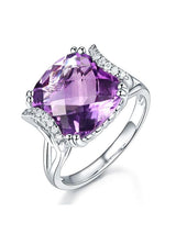 6.40ct Cushion Cut Luxury Amethyst Dress Ring, Available in 14kt or 18kt White, Yellow or Rose Gold