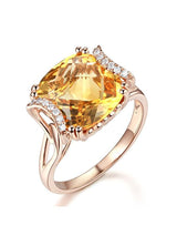 6.00ct Cushion Cut Luxury Citrine Dress Ring, Available in 14kt or 18kt Rose, Yellow or White Gold