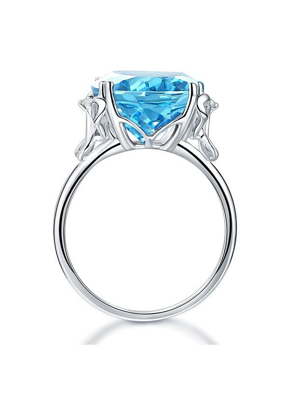 10.30ct Oval Cut Luxury Blue Topaz Dress Ring, Available in 14kt or 18kt White, Yellow or Rose Gold