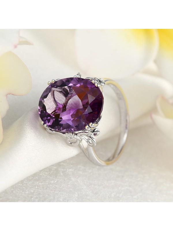 8.30ct Oval Cut Luxury Amethyst Dress Ring, Available in 14kt or 18kt White, Yellow or Rose Gold