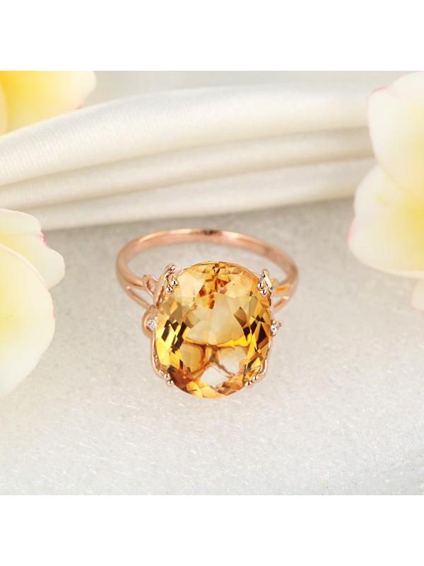 8.20ct Oval Cut Luxury Citrine Dress Ring, Available in 14kt or 18kt Rose, Yellow or White Gold
