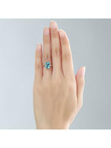 3.90ct Cushion Cut Luxury Blue Topaz Dress Ring, Available in 14kt or 18kt White, Yellow or Rose Gold