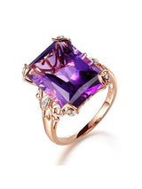 10.50ct Rose Gold, Cushion Cut Luxury Amethyst Dress Ring, Available in 14kt or 18kt Rose, Yellow or White Gold