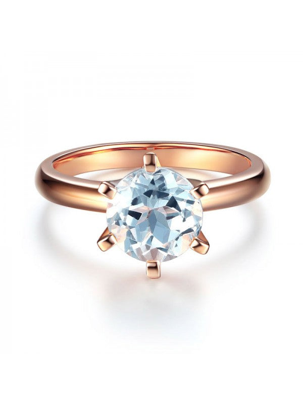 2.00ct Rose Gold, White Topaz Enagagement Ring, Available in 14kt or 18Kt White, Yellow or Rose Gold