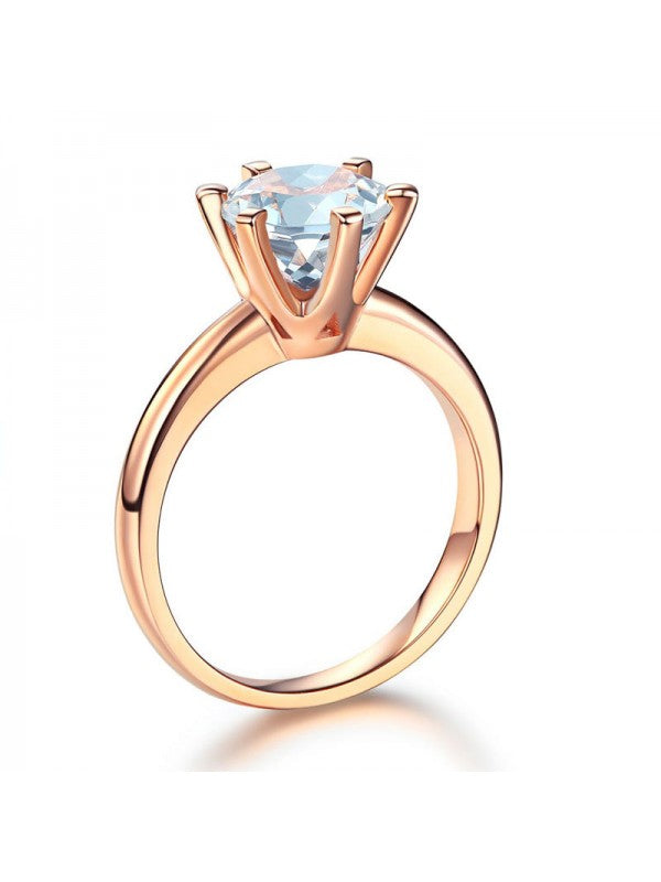 2.00ct Rose Gold, White Topaz Enagagement Ring, Available in 14kt or 18Kt White, Yellow or Rose Gold