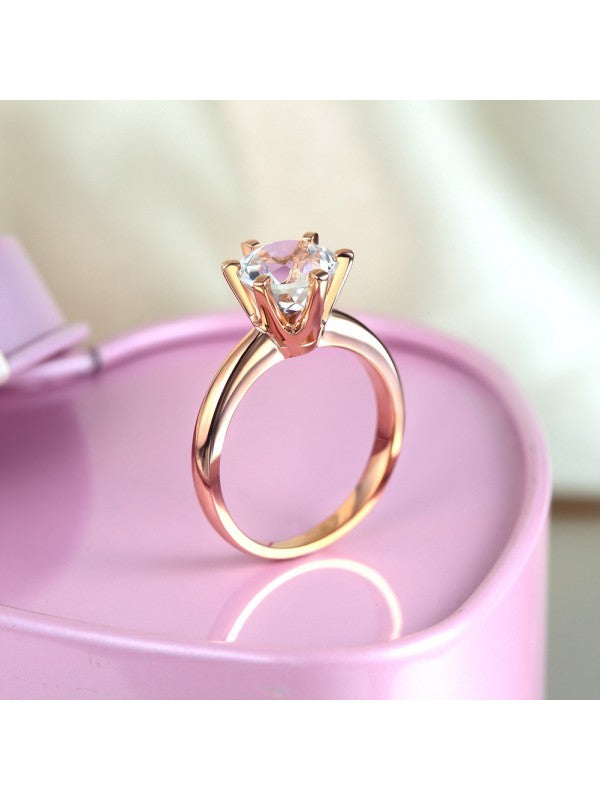 2.00ct Rose Gold, White Topaz Enagagement Ring, Available in 14kt or 18Kt White, Yellow or Rose Gold