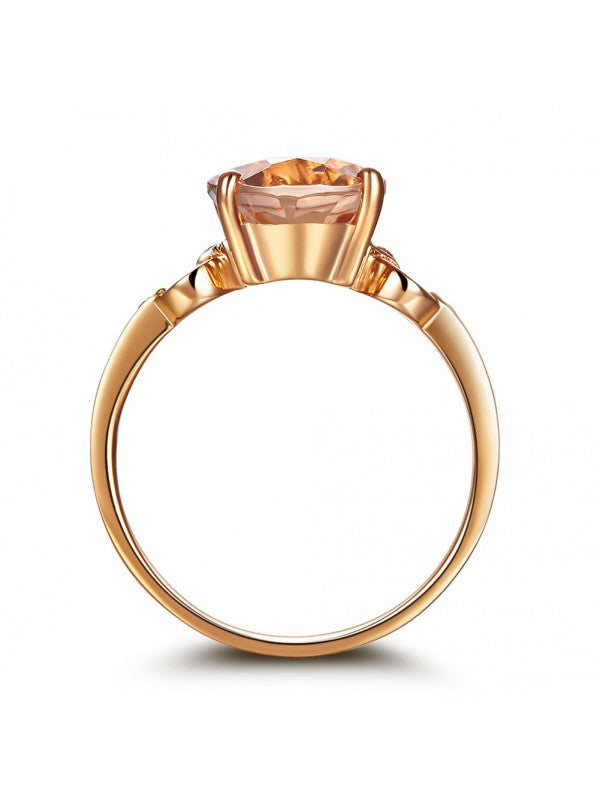 3.50ct Rose Gold, Oval Cut Morganite Engagement Ring, Available in 14kt or 18kt Rose, Yellow or White Gold