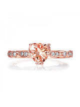 1.20ct Rose Gold, Heart Shaped Morganite Engagement Ring, Available in 14kt or 18kt Rose, Yellow or White Gold