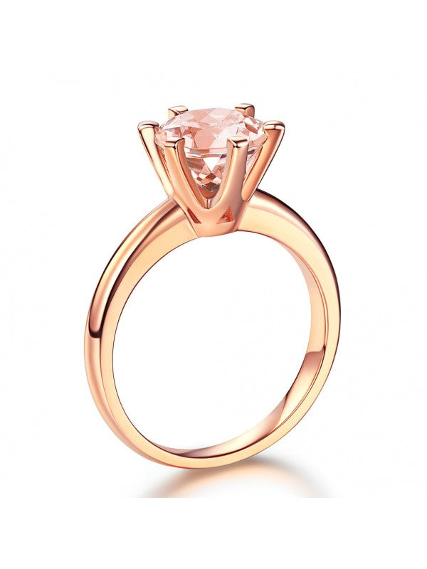 1.20ct Rose Gold, Round Cut Morganite Engagement Ring, Available in 14kt or 18kt Rose, Yellow or White Gold
