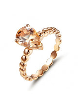 1.60ct Rose Gold, Pear Cut Morganite Engagement Ring, Available in 14kt or 18kt Rose, Yellow or White Gold