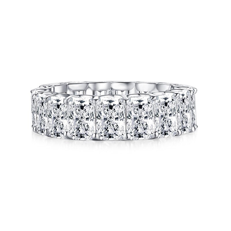 9.00ct Radiant Cut Diamond Wedding Band, Full Eternity Ring, 925 Sterling Silver
