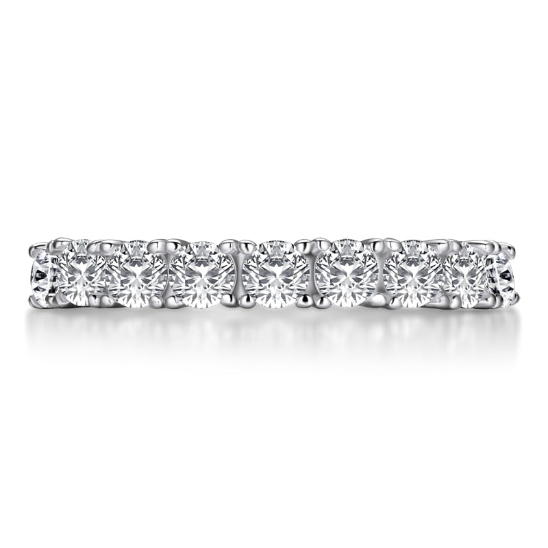 0.75ct Diamond Wedding Band, Half Eternity Ring, 925 Sterling Silver