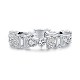 2.00ct Diamond Wedding Band, Full Eternity Ring, Different Shaped Diamonds, 925 Sterling Silver